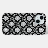 ロココ・ダマスク模様 ブラック地にホワイト Case-Mate iPhoneケース (裏面 (横))