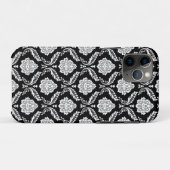 ロココ・ダマスク模様 ブラック地にホワイト Case-Mate iPhoneケース (裏面(横))
