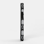 ロココ・ダマスク模様 ブラック地にホワイト Case-Mate iPhoneケース (裏面/右)