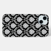 ロココ・ダマスク模様 ブラック地にホワイト Case-Mate iPhoneケース (裏面 (横))