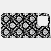 ロココ・ダマスク模様 ブラック地にホワイト Case-Mate iPhoneケース (裏面 (横))