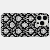 ロココ・ダマスク模様 ブラック地にホワイト Case-Mate iPhoneケース (裏面 (横))