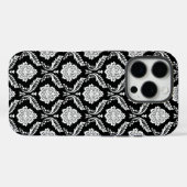 ロココ・ダマスク模様 ブラック地にホワイト Case-Mate iPhoneケース (裏面 (横))