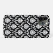ロココ・ダマスク模様 ブラック地にホワイト Case-Mate iPhoneケース (裏面(横))