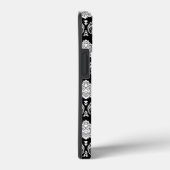 ロココ・ダマスク模様 ブラック地にホワイト Case-Mate iPhoneケース (裏面 / 右)