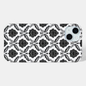 ロココ・ダマスク模様 白地に黒 Case-Mate iPhoneケース (裏面 (横))