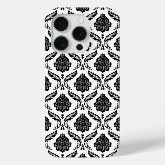 ロココ・ダマスク模様 白地に黒 Case-Mate iPhoneケース (裏面)