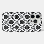 ロココ・ダマスク模様 白地に黒 Case-Mate iPhoneケース (裏面 (横))