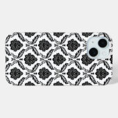 ロココ ダマスク模様 白地に黒 Case-Mate iPhoneケース (裏面 (横))