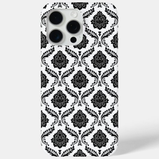ロココ ダマスク模様 白地に黒 Case-Mate iPhoneケース (裏面)