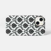 ロココ・ダマスク模様 白地に黒 iPhoneケース (裏面横)