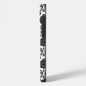 ロココ・ダマスク模様 白地に黒 iPhoneケース (左側面)