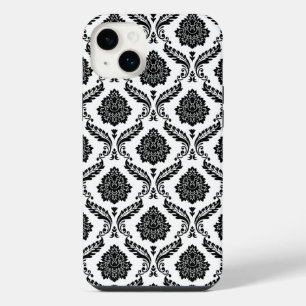 ロココ・ダマスク模様 白地に黒 iPhone 14 PLUSケース