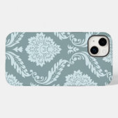 ロココ ダマスク アート ダックエッグブルー+ターコイズブルー Case-Mate iPhoneケース (裏面 (横))