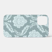 ロココ ダマスク アート ダックエッグブルー+ターコイズブルー Case-Mate iPhoneケース (裏面 (横))