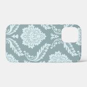 ロココ ダマスク アート ダックエッグブルー+ターコイズブルー Case-Mate iPhoneケース (裏面 (横))