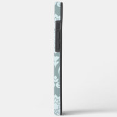 ロココ ダマスク アート ダックエッグブルー+ターコイズブルー Case-Mate iPhoneケース (裏面 / 左)