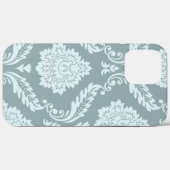 ロココ ダマスク アート ダックエッグブルー+ターコイズブルー Case-Mate iPhoneケース (裏面 (横))