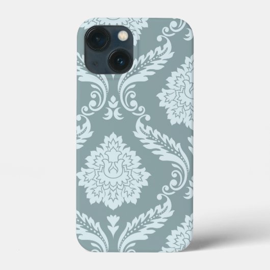 ロココ ダマスク アート ダックエッグ ブルー+ターコイズブルー Case-Mate iPhoneケース (裏面)