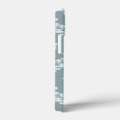 ロココ ダマスク アート ダックエッグ ブルー+ターコイズブルー Case-Mate iPhoneケース (裏面 / 右)