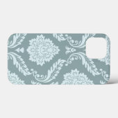 ロココ ダマスク アート ダックエッグ ブルー+ターコイズブルー Case-Mate iPhoneケース (裏面 (横))