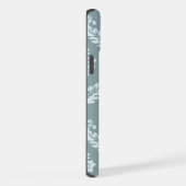 ロココ ダマスク アート ダックエッグ ブルー+ターコイズブルー iPhoneケース (右側面)