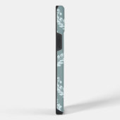 ロココ ダマスク アート ダックエッグ ブルー+ターコイズブルー iPhoneケース (右側面)