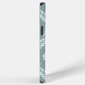 ロココ ダマスク アート ダックエッグ ブルー+ターコイズブルー iPhoneケース (右側面)