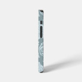 ロココ ダマスク アート ダックエッグ ブルー+ターコイズブルー iPhoneケース (左側面)