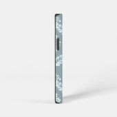 ロココ ダマスク アート ダックエッグ ブルー+ターコイズブルー iPhoneケース (右側面)