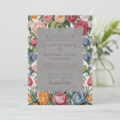 ロココ バロック フラワー オールインワン ウェディング 招待状 (スタンド正面)