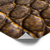  – ロコダイルの革。ブラウンレザーの背景と ポスター (角)