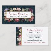 ロコダマスク&エレガントフローラヴィンテージフェミニン 名刺 (正面/裏面)