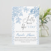 ロコトイルオープニングブルーフローラブライダルシャワー 招待状 (スタンド正面)