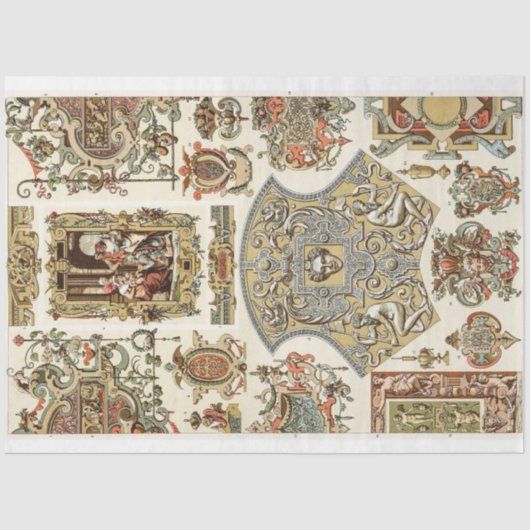 ロコバロックスタイル装飾デコページ紙 薄葉紙 (正面)