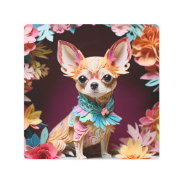 ロコパステルカラー紙チワワ メタルプリント