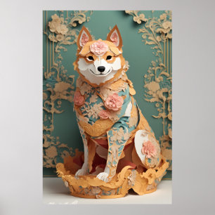 ロコパステルカラー紙柴犬ポスター ポスター