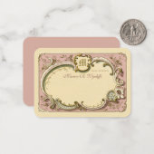 ロコフランスのフレエレガントーム金ゴールドダスティピンク ノートカード (正面/裏面インサイチュ)