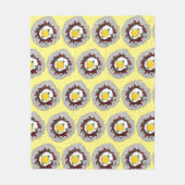 ロコモコハワイアン料理飯ハンバーグ卵 フリースブランケット (正面)