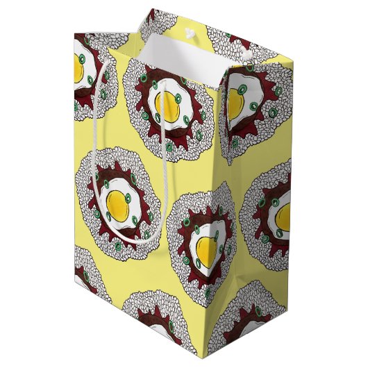 ロコモコハワイアン料理飯ハンバーグ卵 ミディアムペーパーバッグ (裏面アングル)