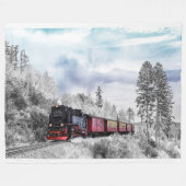 ロコモーティブの列車のフリースブランケット フリースブランケット (正面(横))