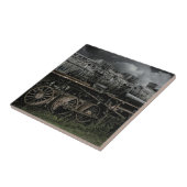 ロコモーティブの蒸気機関の列車の柵の鉄道 タイル (側面)