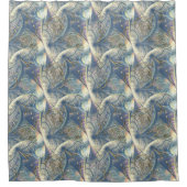 ロコリッチパターンデザインと金ゴールドレリーフ、 浮き彫り シャワーカーテン (正面)