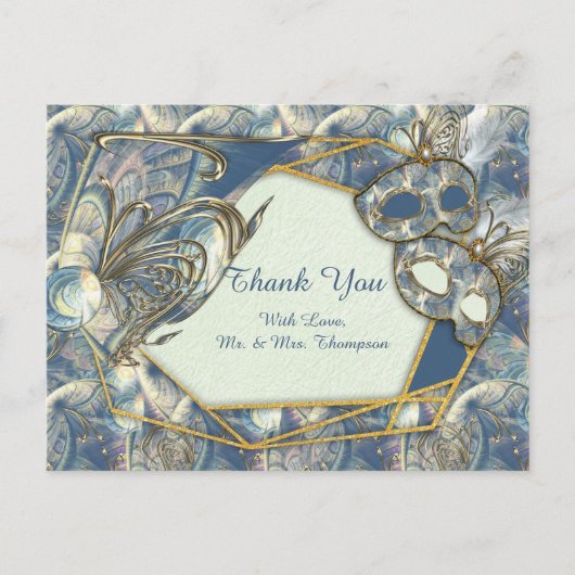 ロコリッチロマンチック金ゴールドレリーフ、 浮き彫り&マスク ポストカード (正面)