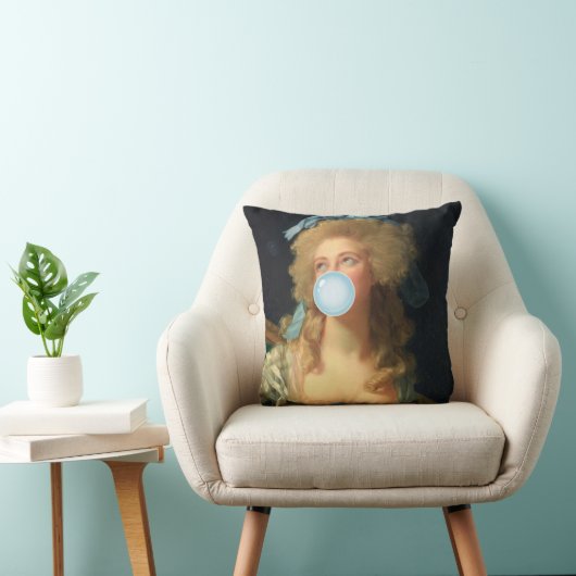 ロコレディーウィズブルーバブルガム装飾用クッション クッション (椅子)