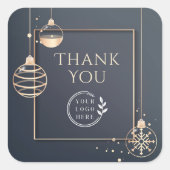 ロゴありがとうクリスマス企業の休暇モダン スクエアシール (正面)