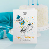 ロゴおもしろいおもしろいペット動物かわいいビジネス誕生日 カード