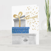 ロゴおもしろいギフトグレーボックスハッピーバースデー カード (正面)