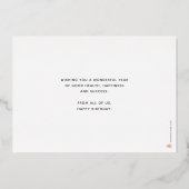 ロゴおもしろいグリーンブルーキャンドルの追加企業の誕生日 箔招待状 (裏面)