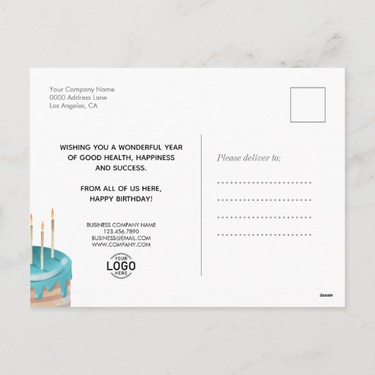 ロゴおもしろいパーティーフェイク金ゴールド誕生日 シーズンポストカード (裏面)